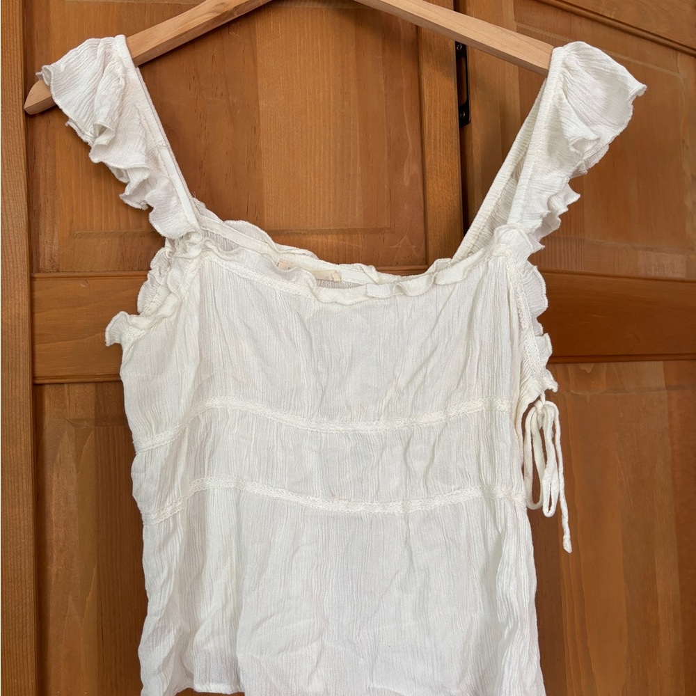 Hawaii Brand White Ruffled Women's Top